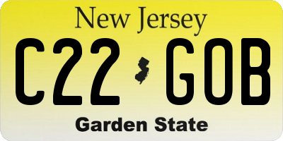 NJ license plate C22GOB