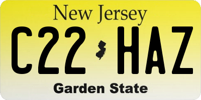 NJ license plate C22HAZ
