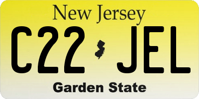 NJ license plate C22JEL