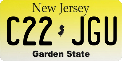 NJ license plate C22JGU