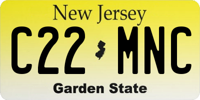 NJ license plate C22MNC