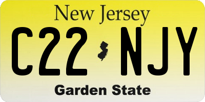 NJ license plate C22NJY