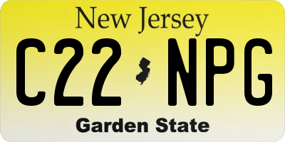 NJ license plate C22NPG