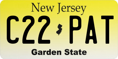 NJ license plate C22PAT