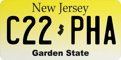 NJ license plate C22PHA