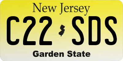 NJ license plate C22SDS