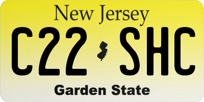 NJ license plate C22SHC