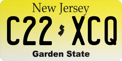 NJ license plate C22XCQ