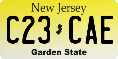 NJ license plate C23CAE