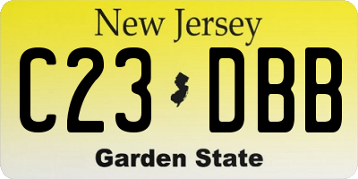 NJ license plate C23DBB
