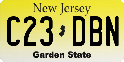 NJ license plate C23DBN