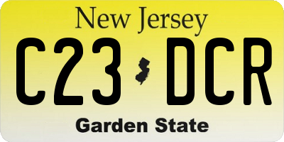 NJ license plate C23DCR