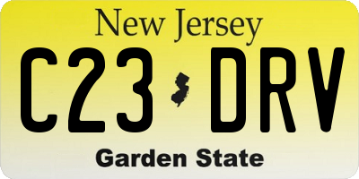 NJ license plate C23DRV