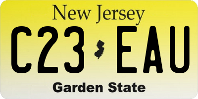 NJ license plate C23EAU