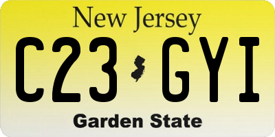 NJ license plate C23GYI