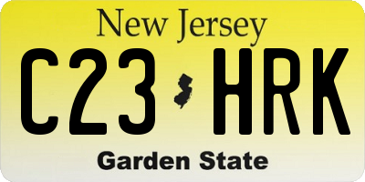NJ license plate C23HRK