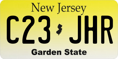 NJ license plate C23JHR