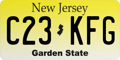 NJ license plate C23KFG