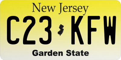 NJ license plate C23KFW