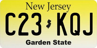 NJ license plate C23KQJ