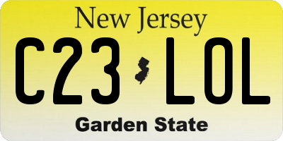 NJ license plate C23LOL