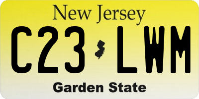 NJ license plate C23LWM