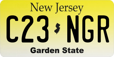 NJ license plate C23NGR