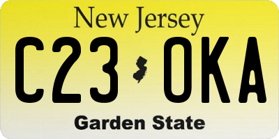 NJ license plate C23OKA