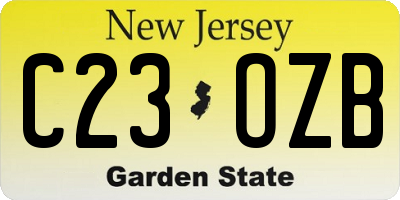 NJ license plate C23OZB