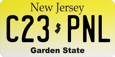 NJ license plate C23PNL