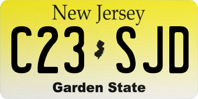NJ license plate C23SJD