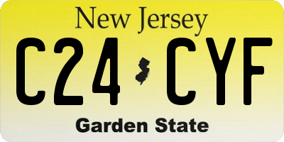 NJ license plate C24CYF