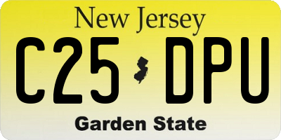 NJ license plate C25DPU
