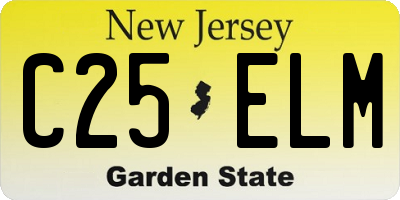 NJ license plate C25ELM