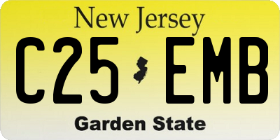 NJ license plate C25EMB