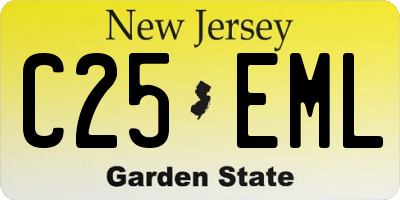 NJ license plate C25EML