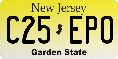 NJ license plate C25EPO