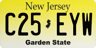 NJ license plate C25EYW