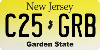NJ license plate C25GRB