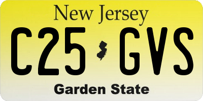 NJ license plate C25GVS