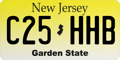 NJ license plate C25HHB