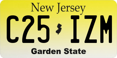 NJ license plate C25IZM