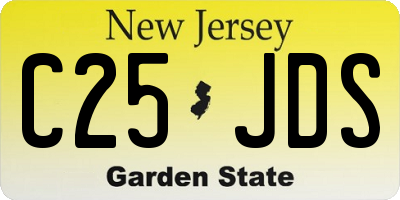NJ license plate C25JDS