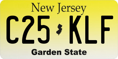 NJ license plate C25KLF