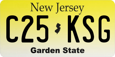 NJ license plate C25KSG