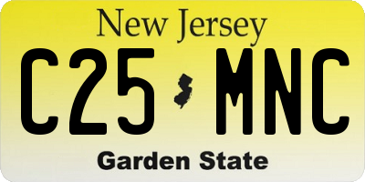 NJ license plate C25MNC