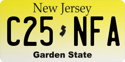 NJ license plate C25NFA
