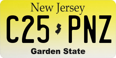 NJ license plate C25PNZ
