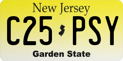 NJ license plate C25PSY