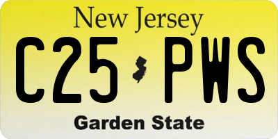 NJ license plate C25PWS